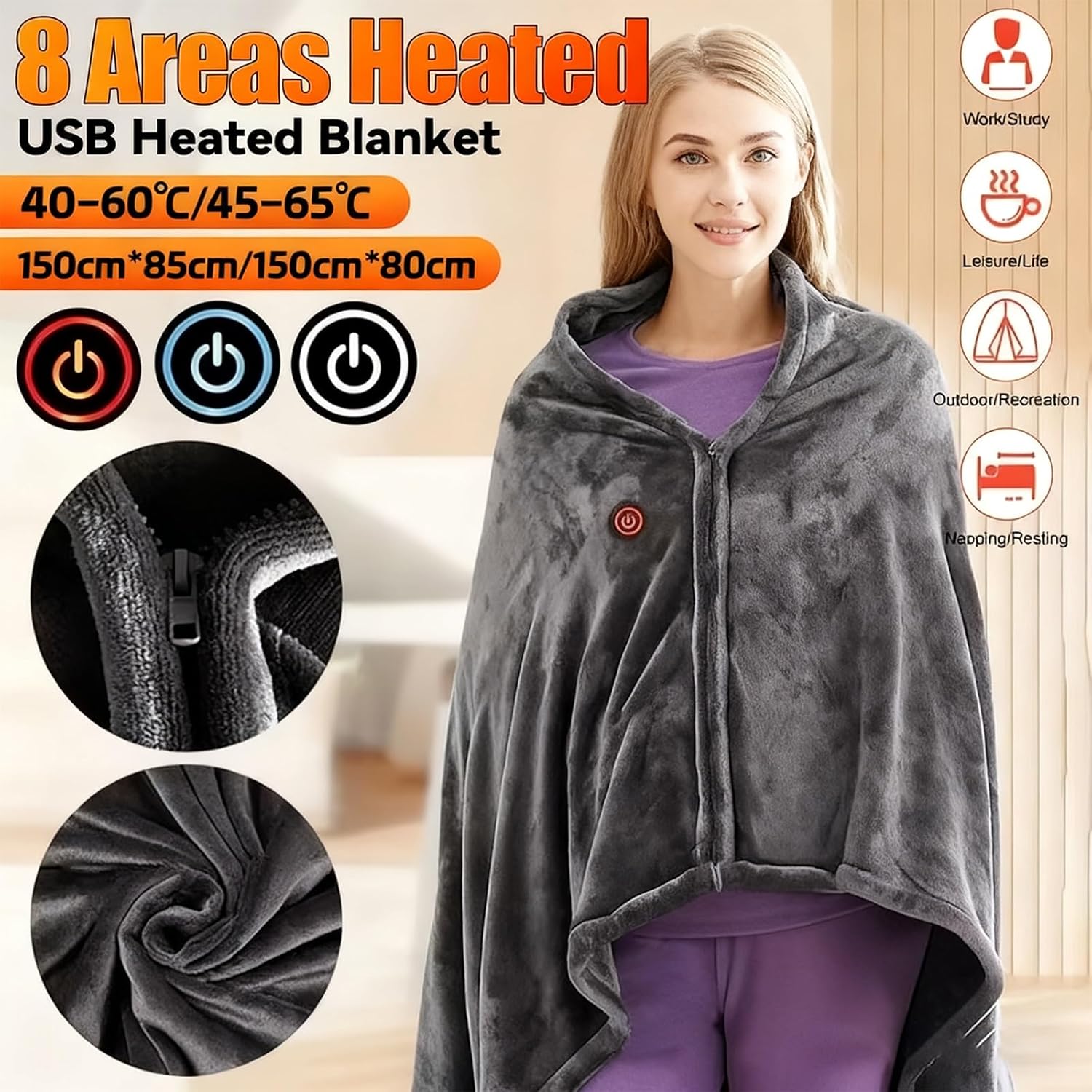 Electric Heated Blanket/Poncho